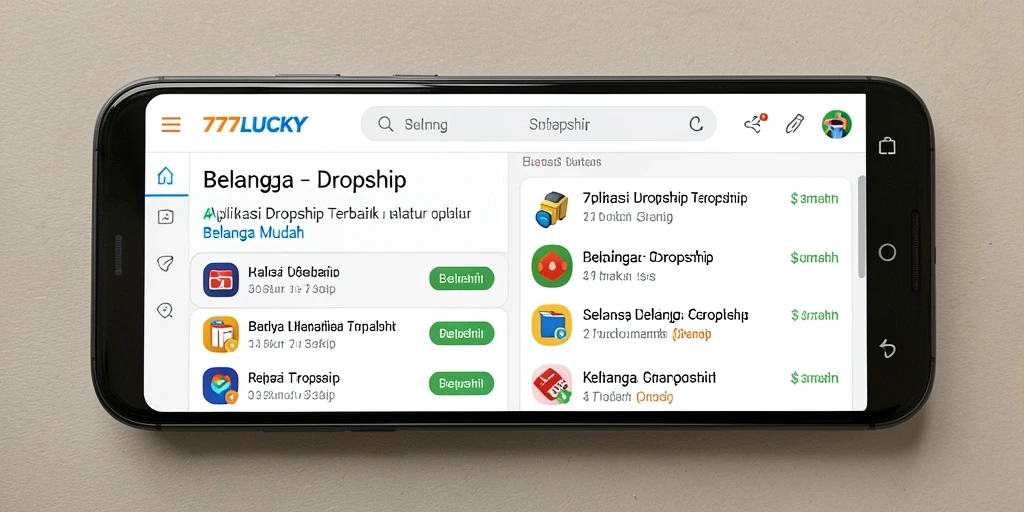 Antarmuka aplikasi 777LUCKY yang mudah digunakan untuk Dropship.