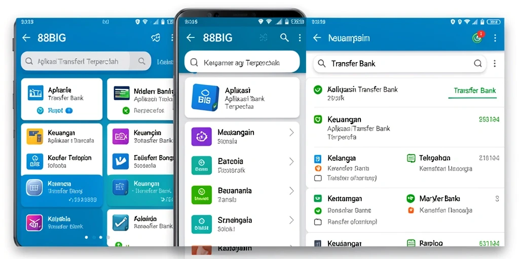 Tampilan antarmuka aplikasi Transfer Bank 88BIG yang modern dan intuitif.