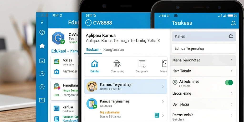Tampilan antarmuka CW8888 yang mudah digunakan untuk Kamus Terjemahan.