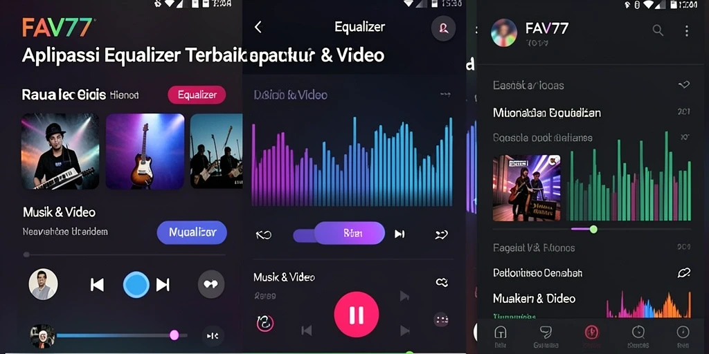 Antarmuka FAV77 yang intuitif dengan kontrol Equalizer lengkap.