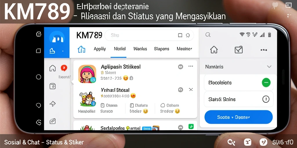 Antarmuka KM789 yang menarik dan stiker yang beragam.