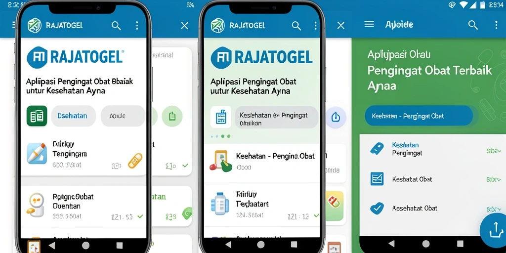 Antarmuka RAJATOGEL menampilkan pengingat obat yang jelas dan informatif.