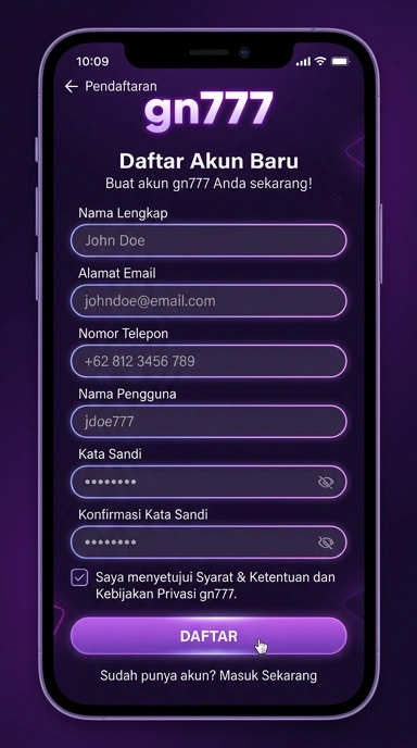 Panduan Registrasi Akun Baru di gn777 untuk Android
